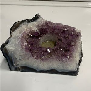 Amethyst crystal candle holder
